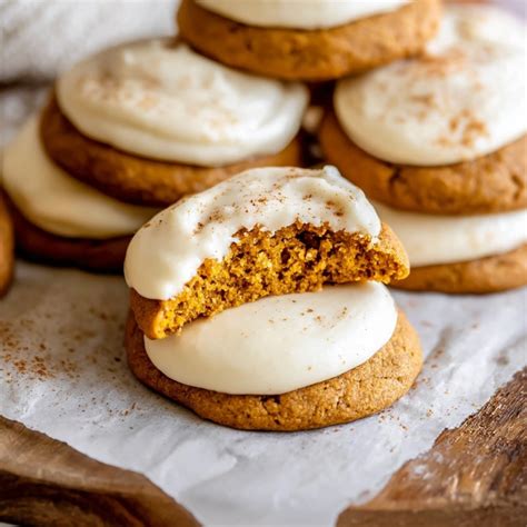 Pumpkin Chocolate Chip Cookies with Cream Cheese Frosting